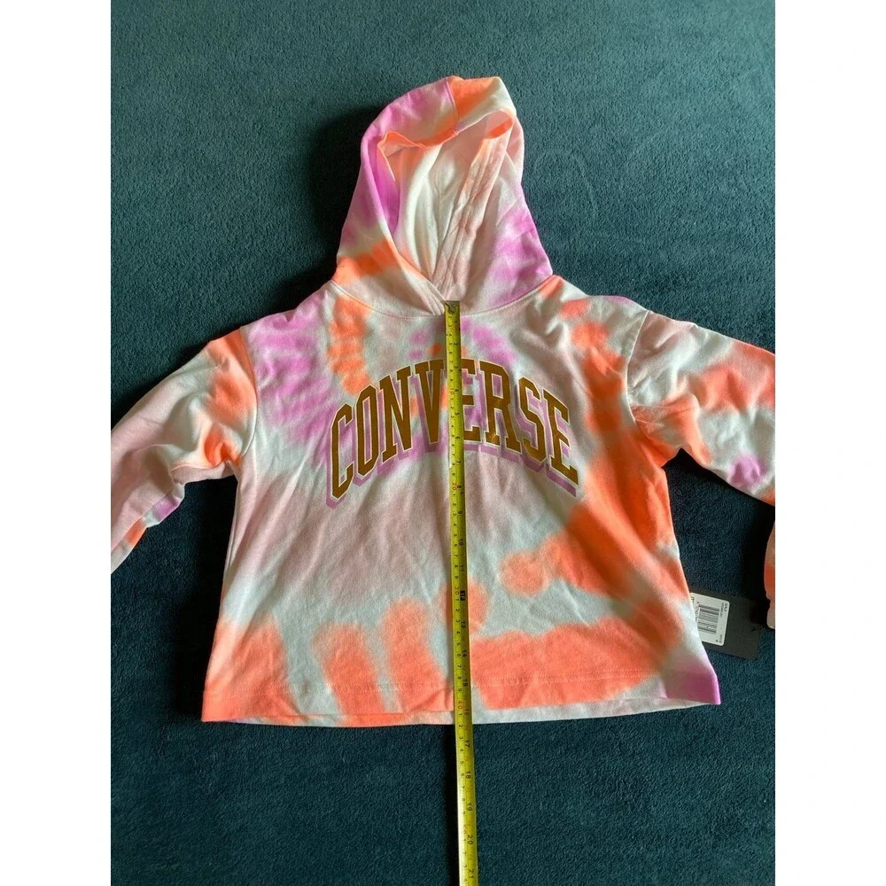 Kids converse tie dye oversized crop sweatshirt, m 10-12 years